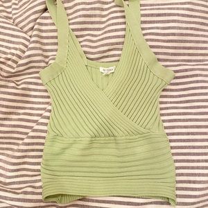 Cropped mint green stretchy tank top